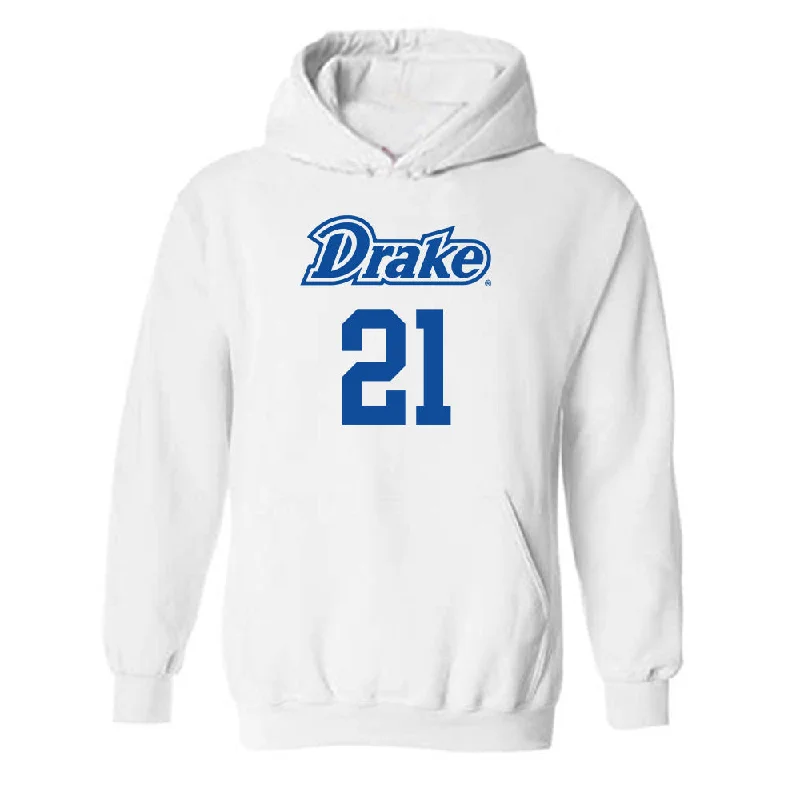 Drake - NCAA Women's Basketball : Ava Hawthorne - Hooded Sweatshirt Classic Shersey Hoodie with Raw Hem Edgy Unfinished Drake - NCAA Women's Basketball : Ava Hawthorne - Hooded Sweatshirt Classic Shersey Hoodie with Raw Hem Edgy Unfinished