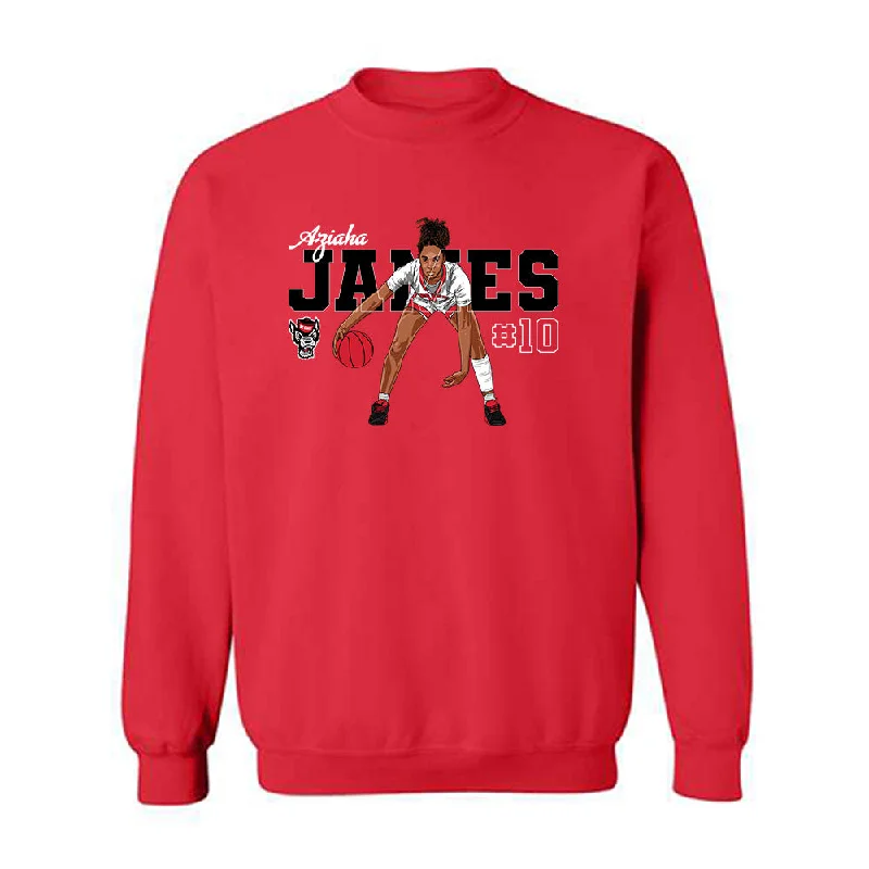 NC State - NCAA Women's Basketball : Aziaha James - Crewneck Sweatshirt Individual Caricature Hoodie with Button Classic Timeless NC State - NCAA Women's Basketball : Aziaha James - Crewneck Sweatshirt Individual Caricature Hoodie with Button Classic Timeless
