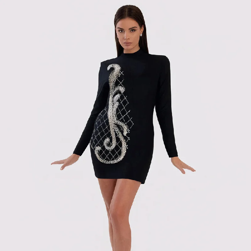 Elegant Dinner Party Dress Glittery Long Formal