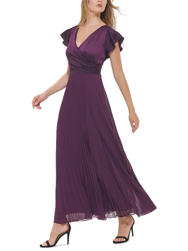 Womens Surplice Neckline Long Evening Dress empire Waist empire