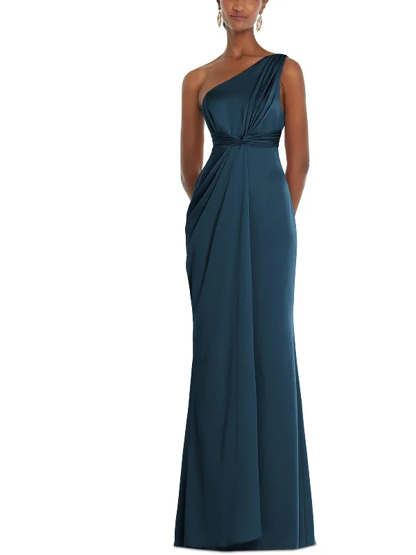 Womens Satin Long Evening Dress Tunics Custom made