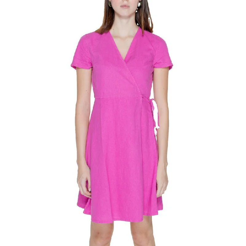 Only Multicolor Linen Dress A-Line Day Work