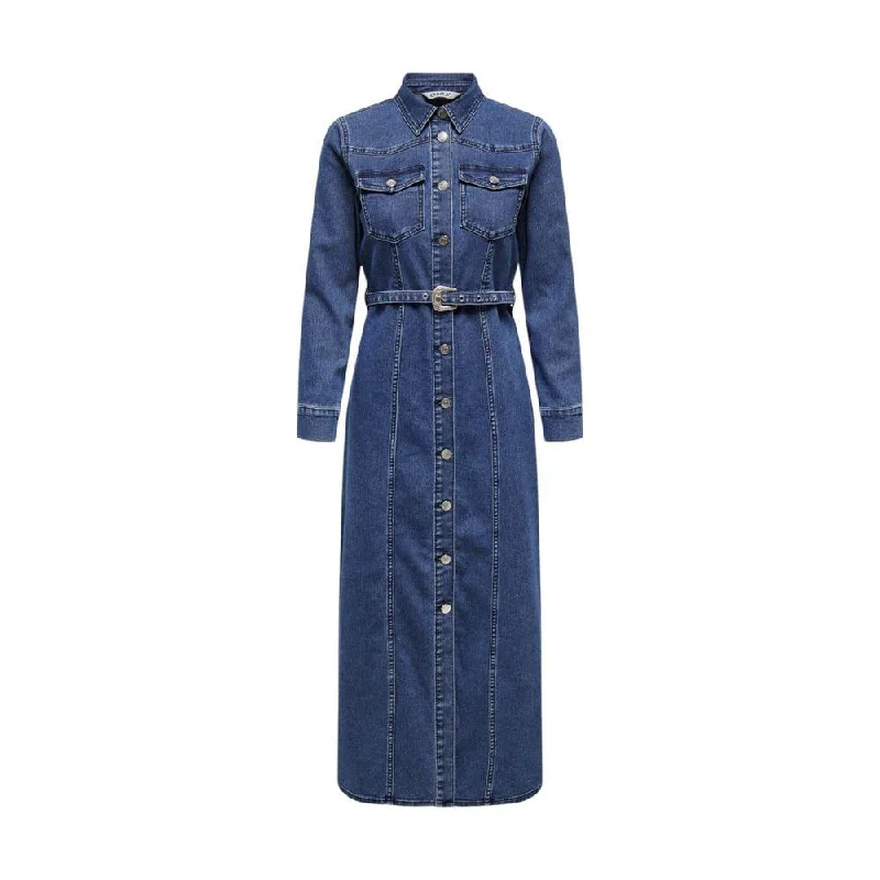 Only Blue Cotton Dress Tunics Stylish elegant