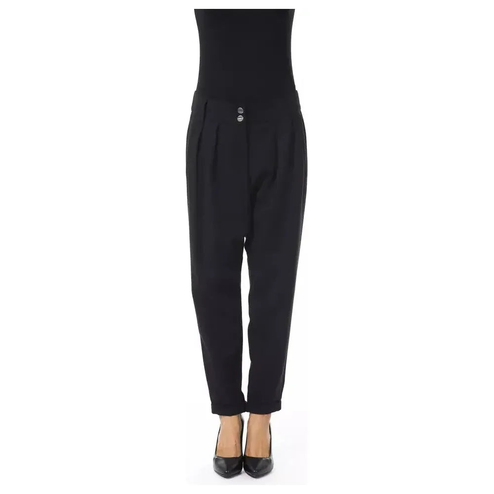 BYBLOS Black Polyester Women Pant Fashionable Sporty Pants