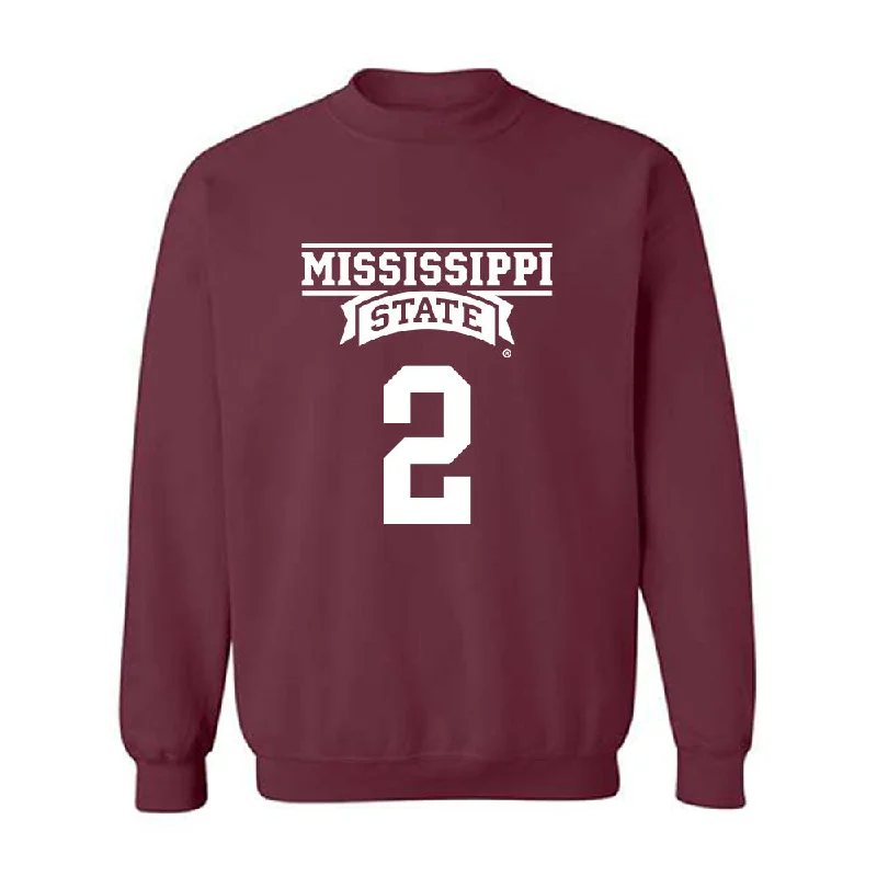 Mississippi State - NCAA Women's Basketball : Jerkaila Jordan - Crewneck Sweatshirt Classic Shersey Hoodie with Hem Elastic Stretchable Comfortable Mississippi State - NCAA Women's Basketball : Jerkaila Jordan - Crewneck Sweatshirt Classic Shersey Hoodie with Hem Elastic Stretchable Comfortable