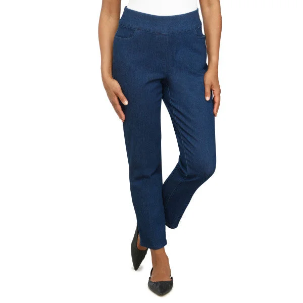 Petite Proportioned Medium Length Pant Relaxed High-Waist Trousers