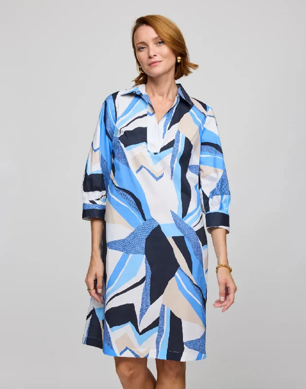 HINSON WU - VICKY 3/4 SLEEVE ABSTRACT PRINT DRESS Tunics Ceremony elegant