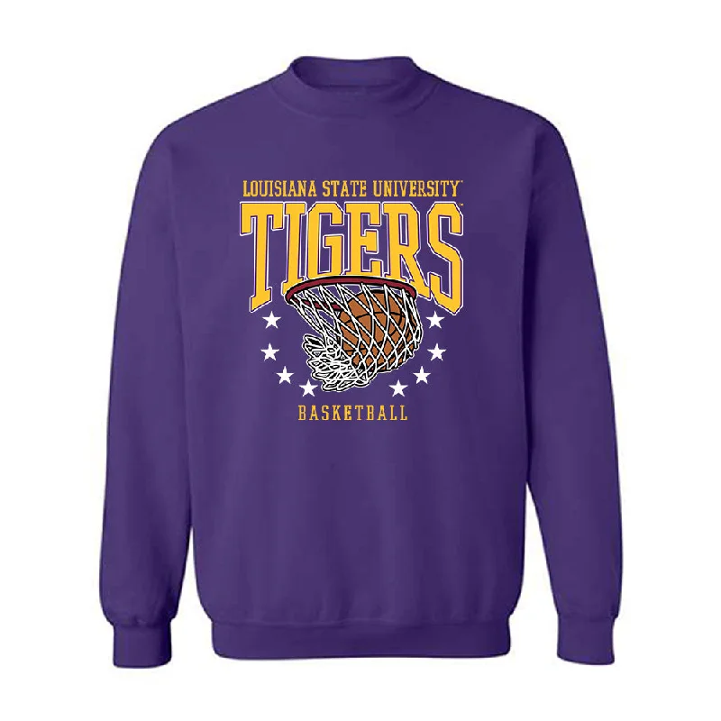 LSU - NCAA Women's Basketball : Sa'Myah Smith - Crewneck Sweatshirt Sports Shersey Hoodie with Hem Contrast Bold Stylish LSU - NCAA Women's Basketball : Sa'Myah Smith - Crewneck Sweatshirt Sports Shersey Hoodie with Hem Contrast Bold Stylish