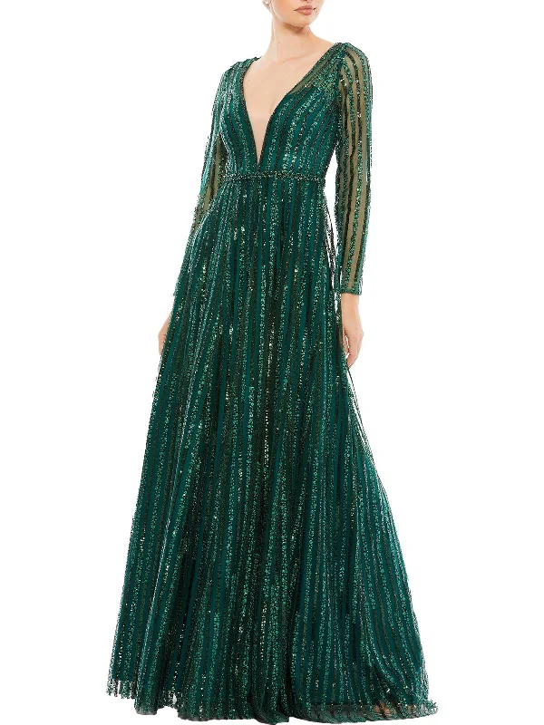 Womens Sequined Maxi Evening Dress Tunics Exclusive limited