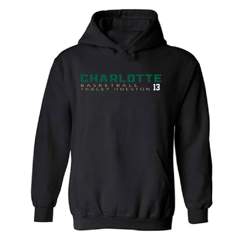UNC Charlotte - NCAA Women's Basketball : Tracey Hueston - Hooded Sweatshirt Classic Fashion Shersey Hoodie with Turtle Neck Cozy Winter UNC Charlotte - NCAA Women's Basketball : Tracey Hueston - Hooded Sweatshirt Classic Fashion Shersey Hoodie with Turtle Neck Cozy Winter