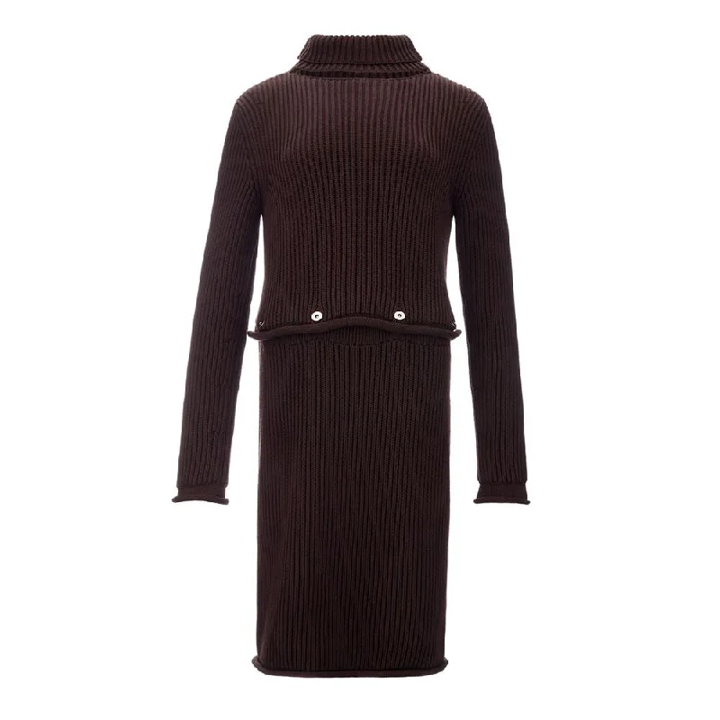 Bottega Veneta Elegant Viscose Brown Dress Tunics Favorite customer