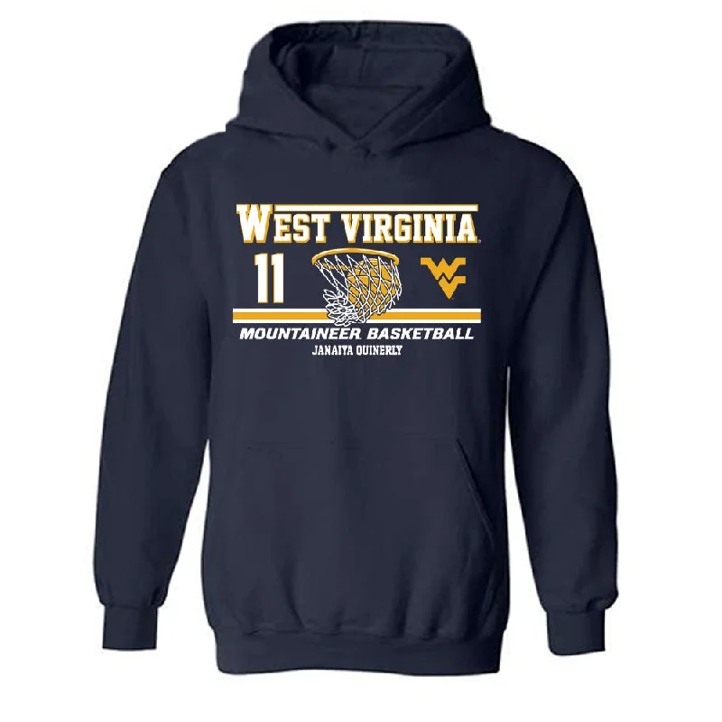 West Virginia - NCAA Women's Basketball : Janaiya Quinerly - Hooded Sweatshirt Classic Fashion Shersey Hoodie with Raglan Sleeves Sporty Comfortable West Virginia - NCAA Women's Basketball : Janaiya Quinerly - Hooded Sweatshirt Classic Fashion Shersey Hoodie with Raglan Sleeves Sporty Comfortable