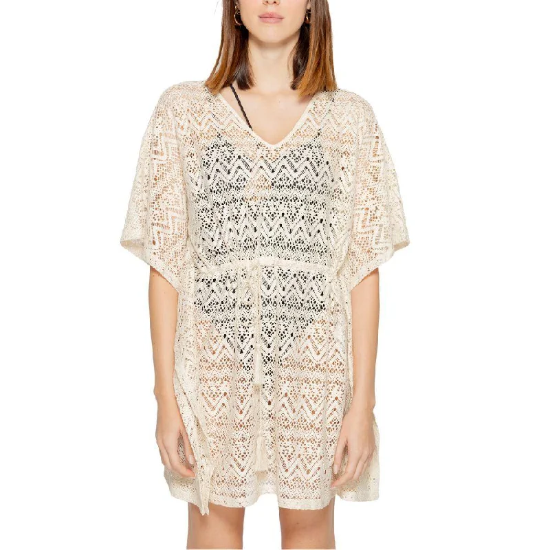 Vero Moda Beige Polyester Dress Tunics Party sparkling