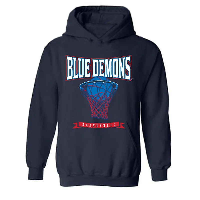DePaul - NCAA Women's Basketball : Charlece Ohiaeri - Hooded Sweatshirt Sports Shersey Hoodie with Frayed Bohemian Relaxed DePaul - NCAA Women's Basketball : Charlece Ohiaeri - Hooded Sweatshirt Sports Shersey Hoodie with Frayed Bohemian Relaxed