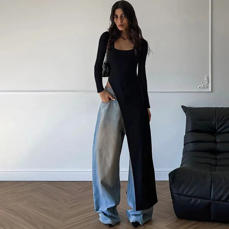 Bonnyshow Women's Summer Fashion Street Photography Personalized Slim Slit Strap Dress Elegant Sexy Party Dress Club Outfit Tunics Summer linen