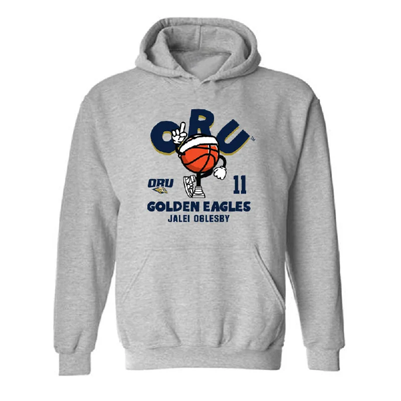 Oral Roberts - NCAA Women's Basketball : Jalei Oglesby - Hooded Sweatshirt Fashion Shersey Hoodie with Frayed Bohemian Relaxed Oral Roberts - NCAA Women's Basketball : Jalei Oglesby - Hooded Sweatshirt Fashion Shersey Hoodie with Frayed Bohemian Relaxed