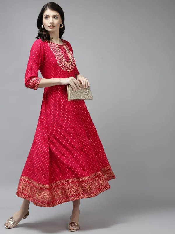 Pink Printed Gota Patti Dress Tunics Business professional