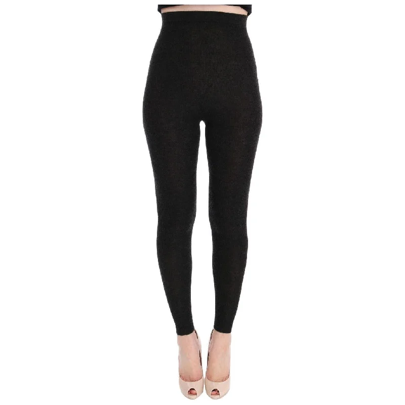 Dolce & Gabbana Elegant High-Waist Cashmere Tights Pants Formal Dress Pants