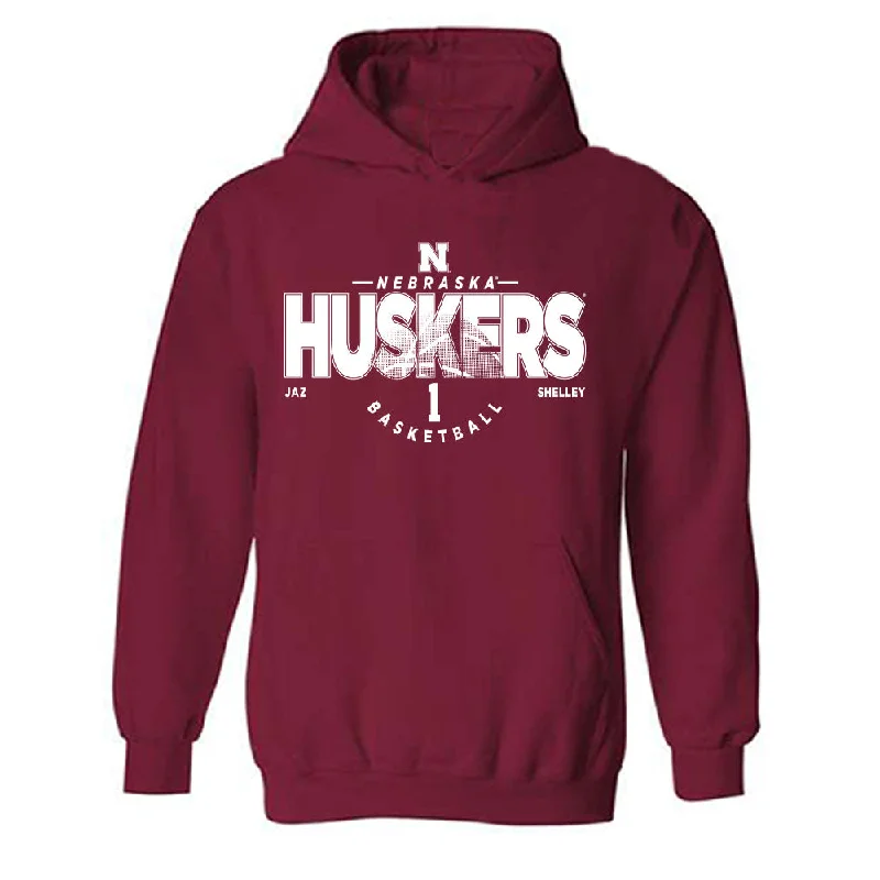 Nebraska - NCAA Women's Basketball : Jaz Shelley - Hooded Sweatshirt Classic Fashion Shersey Hoodie with Crew Neck Simple Timeless Nebraska - NCAA Women's Basketball : Jaz Shelley - Hooded Sweatshirt Classic Fashion Shersey Hoodie with Crew Neck Simple Timeless