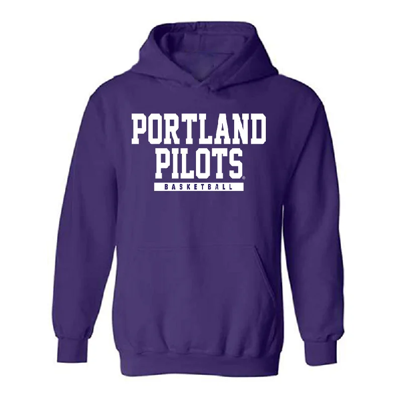 Portland - NCAA Women's Basketball : Maisie Burnham - Hooded Sweatshirt Hoodie with Button Placket Classic Preppy