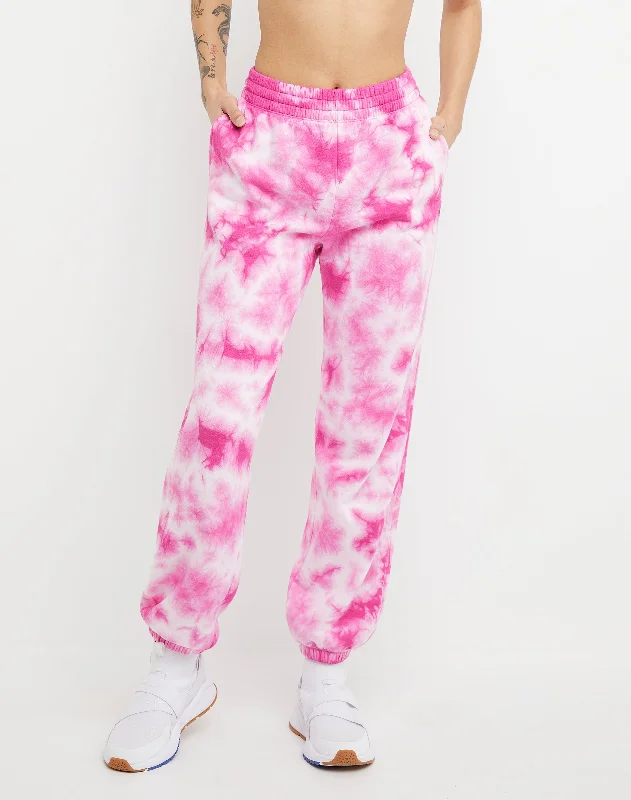 Women's Fleece Dye Sweat Pant Comfortable Wide-Leg Pants