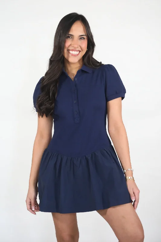Game, Set, Match Polo Dress Crew Neckline Sporty
