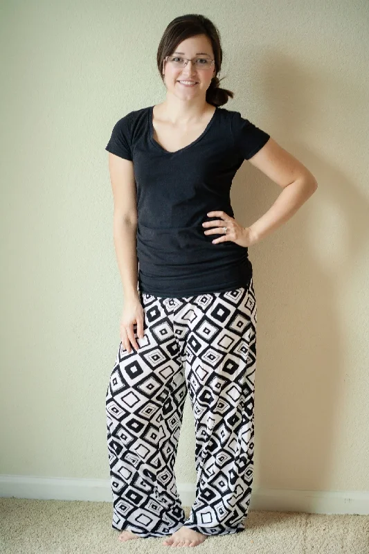 Women's PAJAMA Pants pattern Fashionable Button-Up Pants