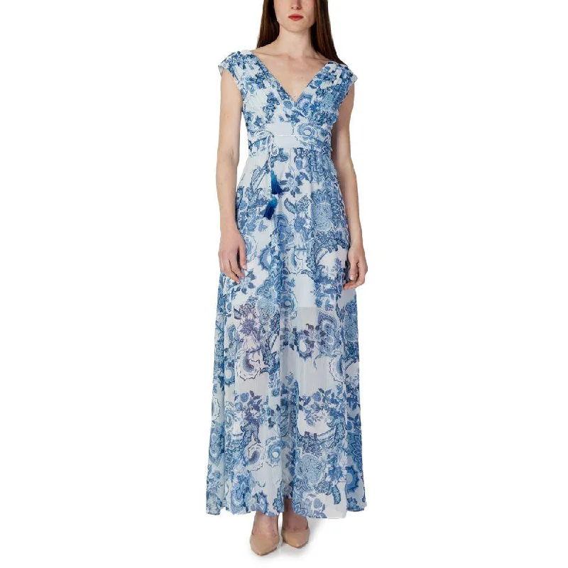 Guess Blue Polyester Dress Tunics Handmade artisanal
