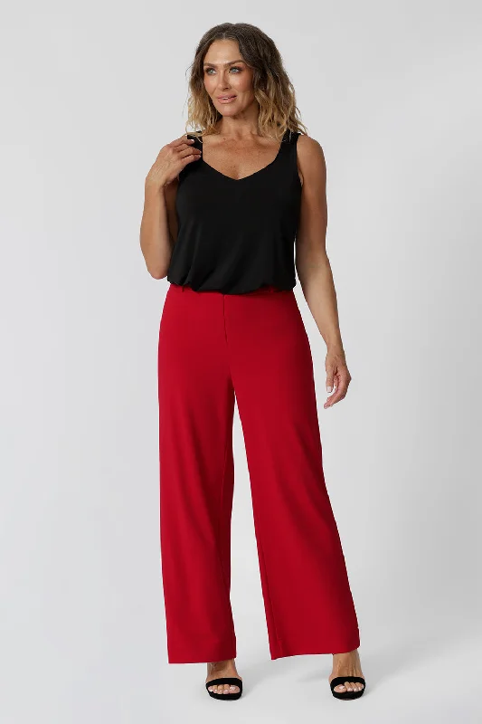 Drew Pant in Flame Classic Pleated Pants