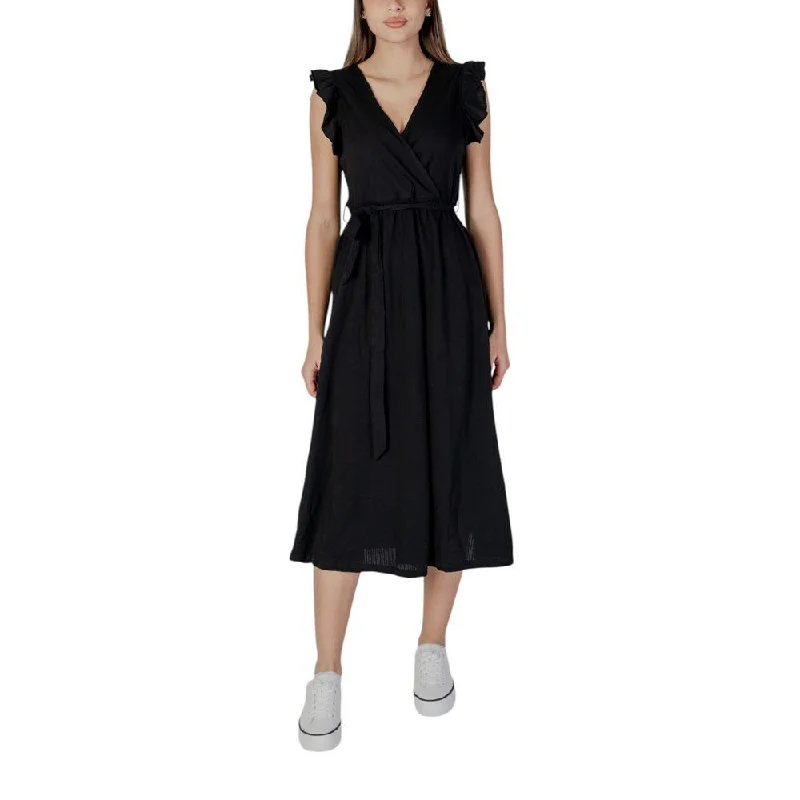 B.Young Black Cotton Dress Tunics Practical easy-care