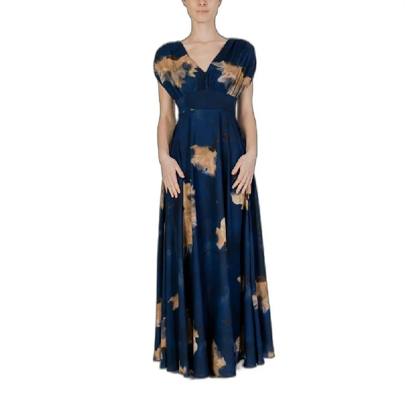 Rinascimento Blue Polyester Dress Tunics Hiking breathable