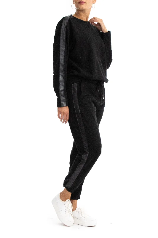 Tuxedo Stripe Jogger Pants Sleek Black Pants