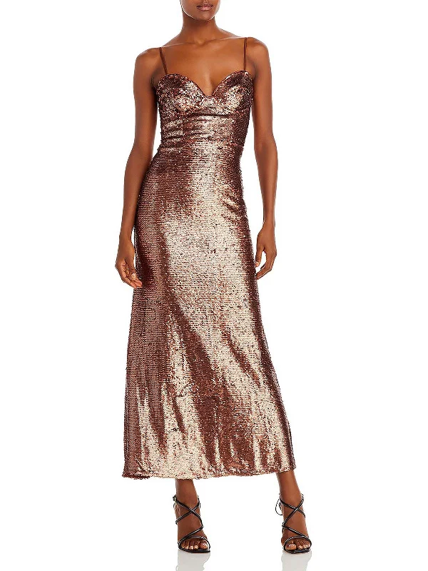 Stasia Womens Sequined Formal Evening Dress Tunics Yoga stretchy