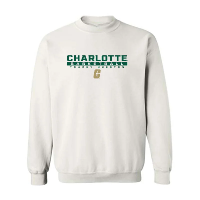 UNC Charlotte - NCAA Women's Basketball : Tracey Hueston - Crewneck Sweatshirt Classic Fashion Shersey Hoodie with Hidden Zipper Minimalist Clean UNC Charlotte - NCAA Women's Basketball : Tracey Hueston - Crewneck Sweatshirt Classic Fashion Shersey Hoodie with Hidden Zipper Minimalist Clean