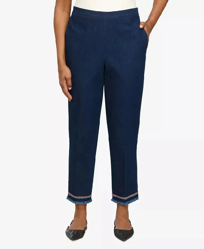 Mesa Verde Trimmed Ankle Pant Petite Comfortable Fleece Pants