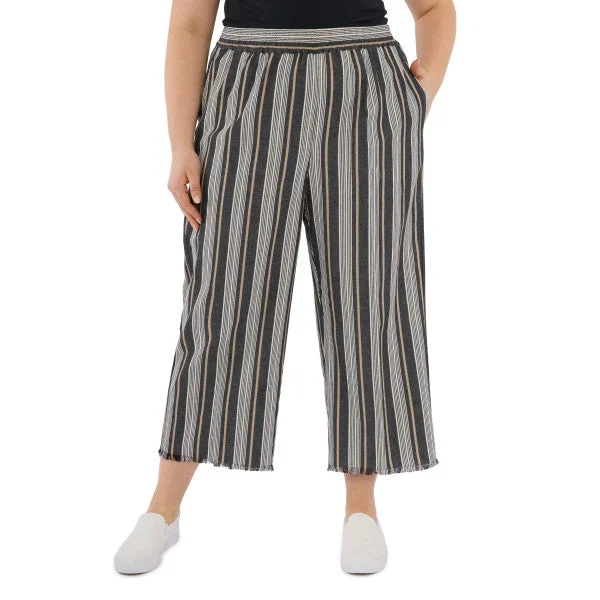 Marrakech Stripe Ankle Pants With Fringe Plus Sleek Black Pants