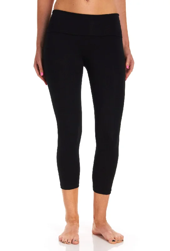 Yoga Foldover Capri Pants Comfortable Cargo Pants