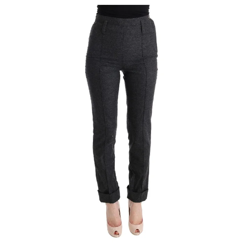 Ermanno Scervino Chic Gray Casual Skinny Pants Cozy Jogger Leggings