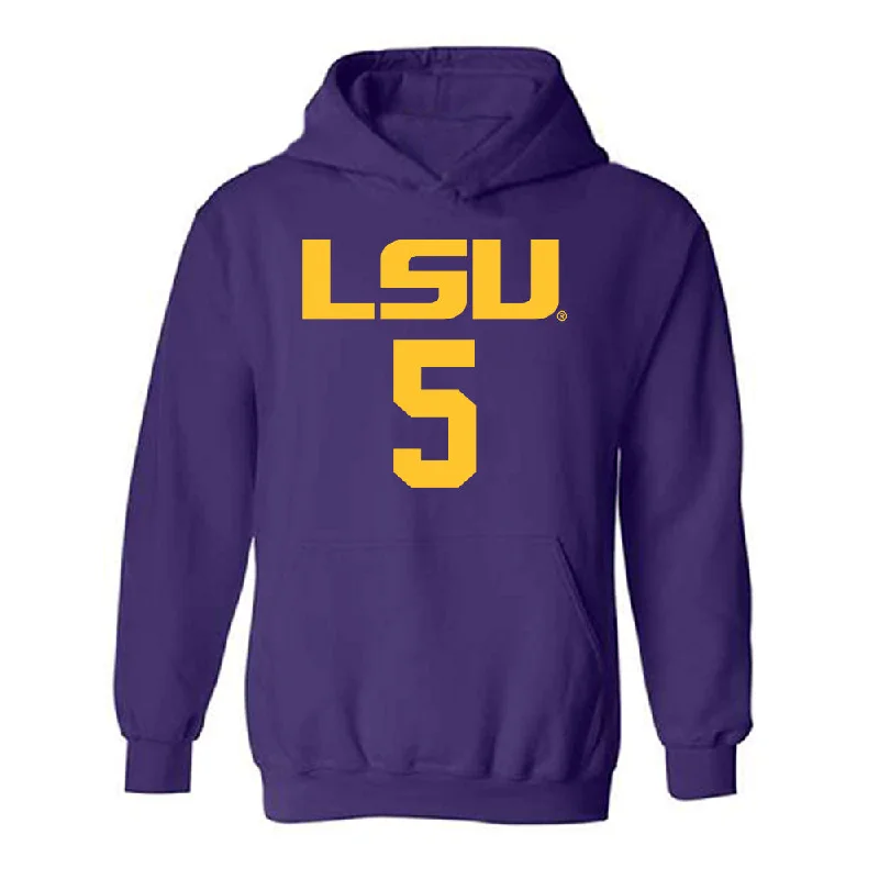 LSU - NCAA Women's Basketball : Sa'Myah Smith - Hooded Sweatshirt Classic Shersey Hoodie with Ribbed Neckline Snug Warm LSU - NCAA Women's Basketball : Sa'Myah Smith - Hooded Sweatshirt Classic Shersey Hoodie with Ribbed Neckline Snug Warm
