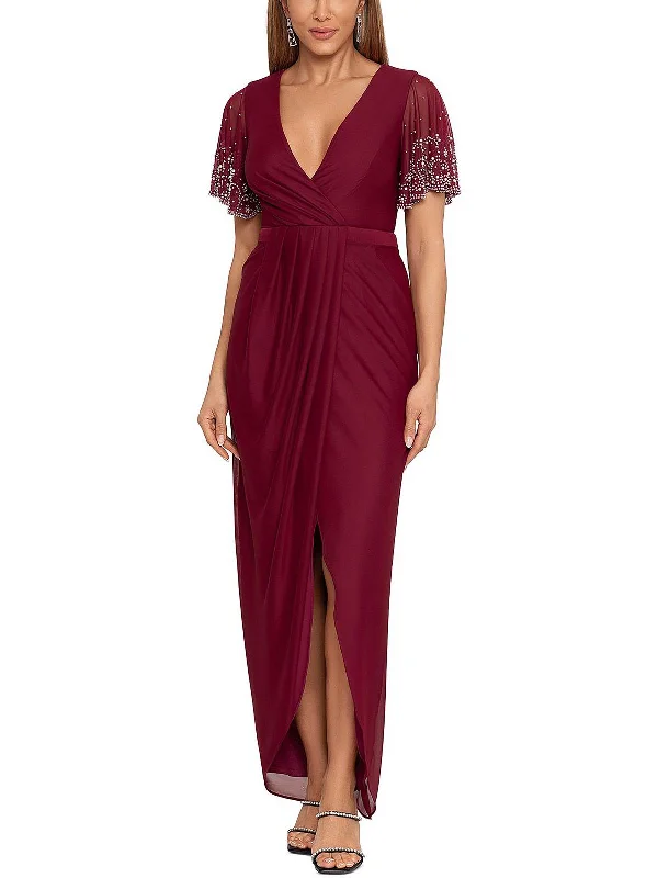 Womens Mesh Embellished Evening Dress Tunics Bestseller popular