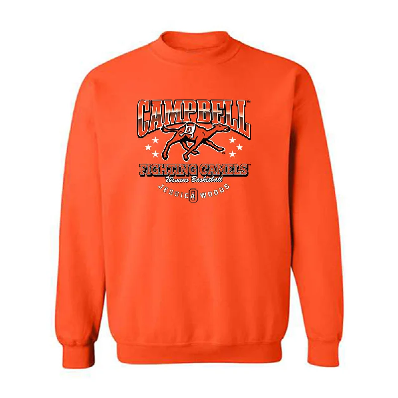 Campbell - NCAA Women's Basketball : Jessica Woods - Crewneck Sweatshirt Classic Fashion Shersey Hoodie with Belted Waist Structured Tailored