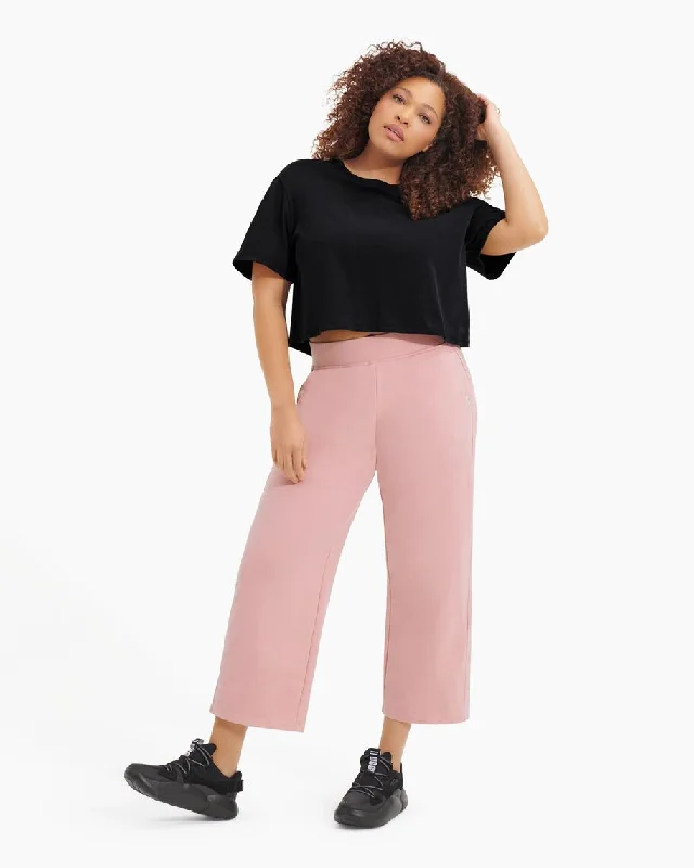 Nahia French Terry Crop Pant Comfortable Jogger Trousers