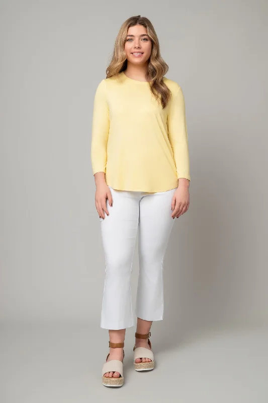 Pull On Millenium Crop Flare Pant in White Chic Checkered Pants
