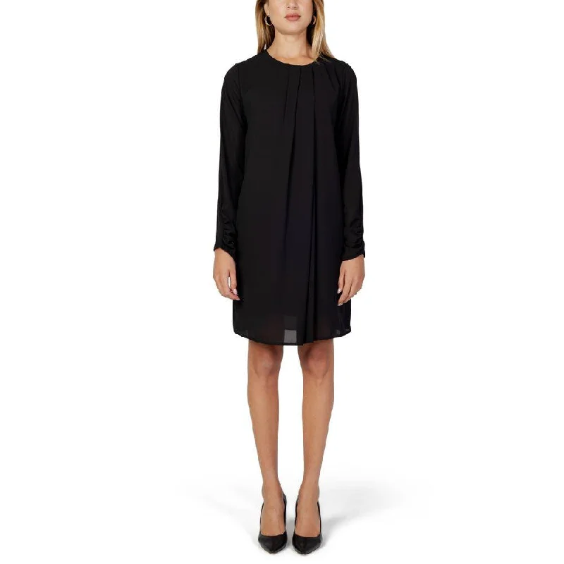 Sandro Ferrone Black Polyester Dress Tunics Print Colorful