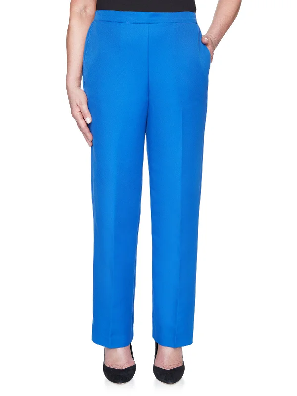 Look On Bright Side Microfiber Twill Pants Short Length Chic Wool Trousers