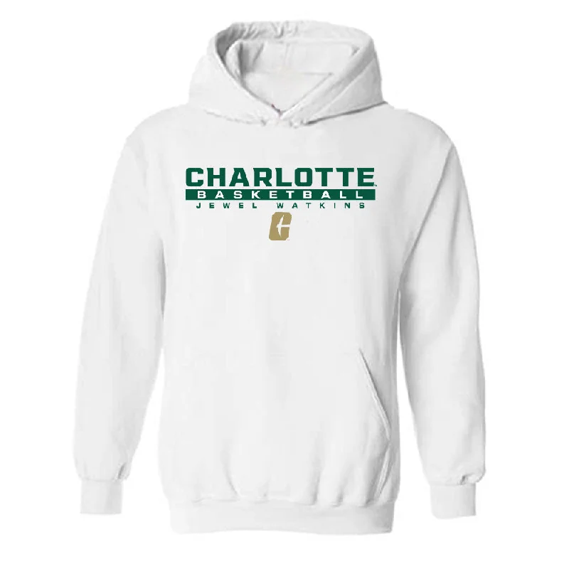 UNC Charlotte - NCAA Women's Basketball : Jewel Watkins - Hooded Sweatshirt Classic Fashion Shersey Hoodie with Full-Zip Functional Layering UNC Charlotte - NCAA Women's Basketball : Jewel Watkins - Hooded Sweatshirt Classic Fashion Shersey Hoodie with Full-Zip Functional Layering