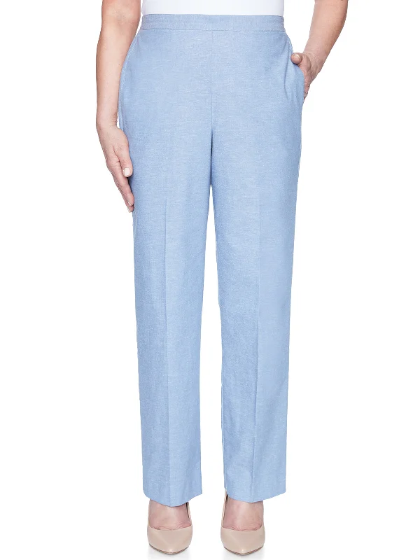 Bella Vista Chambray Pants Medium Length Comfortable Denim Pants