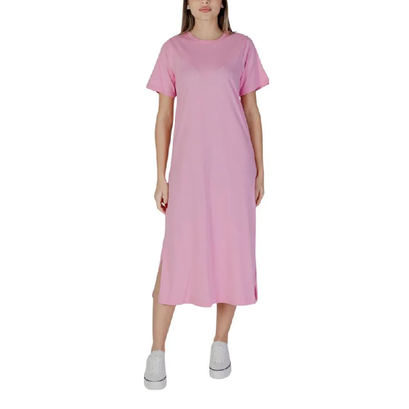 B.Young Multicolor Cotton Dress Off-the-shoulder Chic Trendy