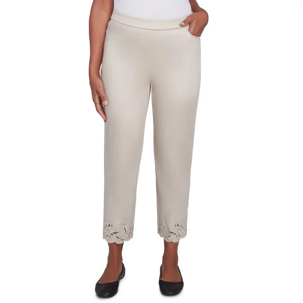 Coming UP Roses Cut Out Floral Ankle Pants Petite Lightweight Jogger Pants