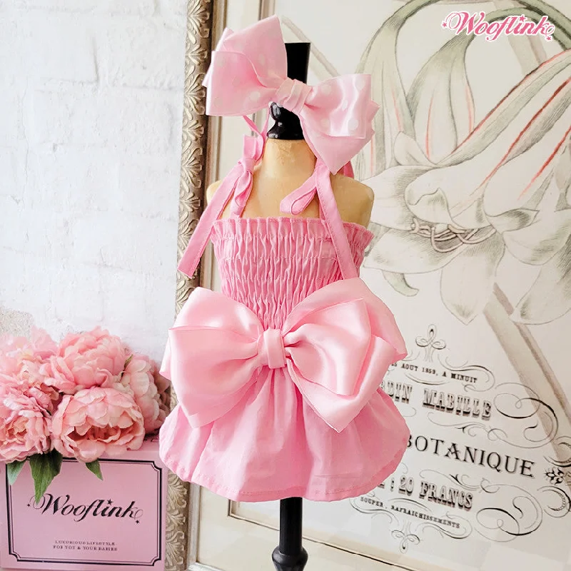 pink lady bow dress Tunics Luxurious high-end